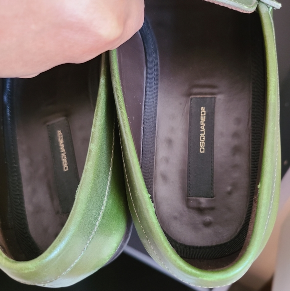 Dsquared green leather loaners - Picture 3 of 6